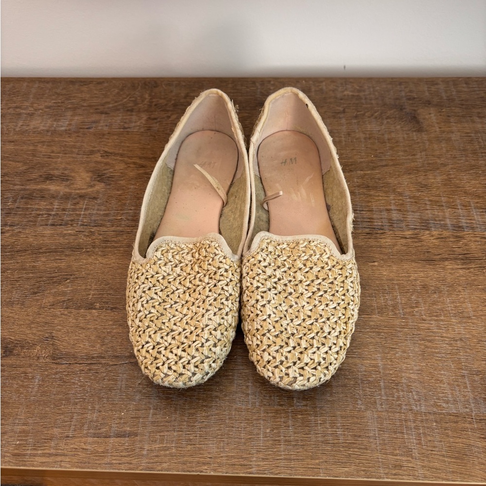 Woven Tan Slip-On Shoes